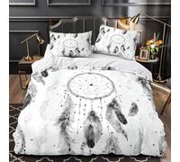 ZZVRMCYLD Dreamcatcher 3D Print Duvet Insert Cover 3pc Ultra-Soft Microfibre Light Boho tribal design Quilt Cover 2 Pillowcases Concealed Zipper Bed Linen Teens Bedroom Super king（260x220cm）