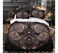 ZZVRMCYLD Dual female faces 3D Print Quilt Cover 3-Piece Microfiber Hidden Zipper Teens mystical celestial Duvet Cover 2 Pillowcases Machine Washable Home Decor Kids Boys Super king（260x220cm）