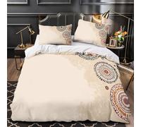 ZZVRMCYLD Ethnic patterns 3D Printed Duvet Cover 3pc Premium Microfibre Easy Care Vintage tribal design Quilt Cover 2 Pillowcases Concealed Zipper Bedding Couples Families Double（200x200cm）