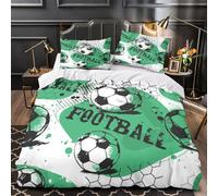 ZZVRMCYLD FootballDesign 3D Digital Print Comforter Cover 3-Piece Microfiber Durable Skin-Friendly GraphicArtStyle Duvet Cover 2 Pillow Shams Hidden Zipper Home Decor Kids Bedroom Double（200x200cm）