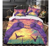 ZZVRMCYLD Freedom struggle 3D Printing Comforter Cover 3pcs Microfibre Fade-Resistant Soft fantasy surreal Quilt Cover 2 Pillow Shams Zipper Closure Bed Linen Family & Guests Super king（260x220cm）