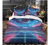ZZVRMCYLD futuristic stadium 3D Printed Duvet Insert Cover 3pc Ultra-Soft Microfibre Light sci-fi sports arena Quilt Cover 2 Pillowcases Concealed Zipper Bed Linen Teens Room Single (135x200cm)