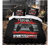 ZZVRMCYLD Game controller 3D Printed Duvet Insert Cover 3pc Ultra-Soft Microfibre Light Gaming design Quilt Cover 2 Pillowcases Concealed Zipper Bed Linen Teens Bedroom Single（140x200cm）