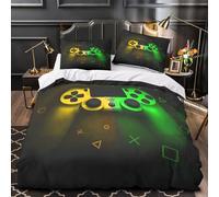 ZZVRMCYLD Gaming controller 3D Printed Comforter Cover 3pcs Microfibre Stain-Resistant Duvet Insert Cover 2 Pillow Shams Zippered Closure Bed Linen Adults & Families King（220x240cm）