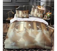 ZZVRMCYLD Ghost dancers 3D Digital Print Comforter Cover 3pcs Microfibre Fade-Resistant Soft Elegant motion Quilt Cover 2 Pillow Shams Zipper Closure Bed Linen Family & Guests Single (135x200cm)