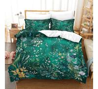 ZZVRMCYLD Green Duvet Cover Set 3 PCS Hotel Quality Quilt Cover Bedding Bed Covers with Pillowcases with Zipper Closure Breathable Stylish Comforter Double（200x200cm）