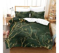 ZZVRMCYLD Green Duvet Cover Sets 3 PCS Hotel Quality Quilt Cover Bedding Set Bed Covers with Pillowcases with Zipper Closure Hypoallergenic Soft Breathable Microfiber King（220x240cm）