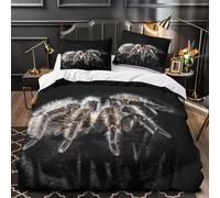 ZZVRMCYLD hairy spider 3D Pattern Duvet Insert Cover 3pc Premium Microfibre Lightweight Quilt Cover 2 Pillowcases Concealed Zipper Bedroom Decor Teens & Adults Super king（260x220cm）