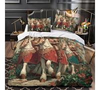 ZZVRMCYLD Knight procession 3D Printed Quilt Cover 3pc Premium Microfibre Stain-Resistant Easy Medieval fantasy Duvet Cover 2 Pillowcases Zip Closure Bed Ensemble Couple Bedroom Super king（260x220cm）