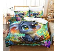 ZZVRMCYLD Koala Duvet Cover Set 3 PCS Hotel Quality Quilt Cover Bedding Set Bed Covers with Pillowcases with Zipper Closure Ultra Soft Hypoallergenic Microfiber Super King（260x220cm）