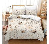 ZZVRMCYLD Little Bee Duvet Cover 3 PCS Hotel Quality Quilt Cover Bedding Bed Covers with Pillowcases with Zipper Closure Ultra Soft Anti Allergic Microfiber Double（200x200cm）