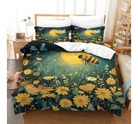 ZZVRMCYLD Little Bee Duvet Cover Set 3 PCS Hotel Quality Quilt Cover Bed Sets Bed Covers with Pillowcases with Zipper Closure Breathable Stylish Comforter Double（200x200cm）