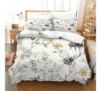 ZZVRMCYLD Little Bee Duvet Cover Sets 3 PCS Hotel Quality Quilt Cover Bedding Sets Bed Covers with Pillowcases with Zipper Closure Ultra Soft Anti Allergic Microfiber Double（200x200cm）