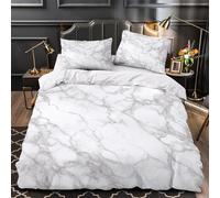 ZZVRMCYLD marble texture 3D Print Comforter Cover 3pcs Microfibre Skin-Friendly modern minimalist design Duvet Cover 2 Pillow Shams Zippered Closure Lightweight Family Guests Single (135x200cm)