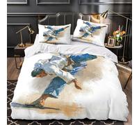 ZZVRMCYLD martial_artist_fighting 3D Pattern Duvet Cover 3pcs Microfiber Easy Care Decor dynamic_action_style Comforter Cover 2 Pillowcases Hidden Zipper Breathable For Kids & Teens Single（140x200cm）