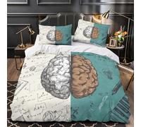 ZZVRMCYLD Mathematical sketches 3D Digital Print Duvet Cover 3pcs Microfibre Fade-Resistant Wash Comforter Cover 2 Pillow Shams Zipper Closure Machine Washable Adult Room Double（200x200cm）