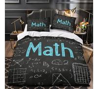 ZZVRMCYLD Mathematics education 3D Printing Comforter Cover 3pcs Ultra-Soft Microfibre Skin-Friendly Quilt Cover 2 Pillow Shams Zippered Closure Machine Washable Kids & Teens Super king（260x220cm）