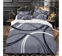 ZZVRMCYLD Modern Circles 3D Digital Print Quilt Cover 3-Piece Microfiber Hidden Zipper Teens Abstract Design Duvet Cover 2 Pillowcases Machine Washable Home Decor Kids & Boys Single（140x200cm）