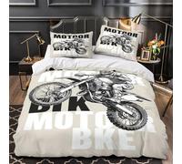 ZZVRMCYLD Motocross rider 3D Pattern Duvet Cover 3-Piece Ultra-Soft Microfiber Durable Comforter Cover 2 Pillowcases Hidden Zipper Machine Washable Kids Teens Bedroom Double（200x200cm）