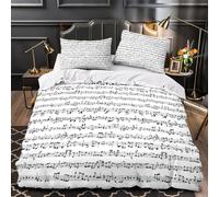 ZZVRMCYLD Musical notation 3D Printed Duvet Cover 3pc Premium Microfibre Easy Care Classical sheet music Quilt Cover 2 Pillowcases Concealed Zipper Bedding Couples Families Super king（260x220cm）