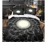ZZVRMCYLD neural network 3D Printing Quilt Cover 3-Piece Ultra-Soft Microfibre Anti-Fade abstract digital Duvet Cover 2 Pillowcases Zip Closure Bed Set Adults & Couples Double（200x200cm）