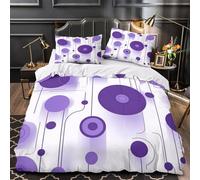ZZVRMCYLD PurpleCircles 3D Print Duvet Cover 3pcs Microfiber Easy Care Decor ModernAbstractDesign Comforter Cover 2 Pillowcases Hidden Zipper Breathable For Kids & Teens King（220x240cm）