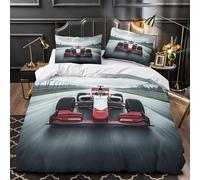 ZZVRMCYLD racing car speed 3D Pattern Duvet Cover 3pcs Microfibre Breathable Kids Decor motion blur Comforter Cover 2 Matching Pillowcases Zipper Closure Bedding Kids & Girls Double（200x200cm）