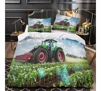 ZZVRMCYLD Smart farming tech 3D Digital Print Comforter Cover 3pcs Microfibre Skin-Friendly Duvet Cover 2 Pillow Shams Zippered Closure Lightweight Family Guests Single (135x200cm)