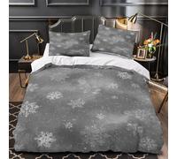 ZZVRMCYLD Snowflake pattern 3D Printed Comforter Cover 3pcs Microfibre Skin-Friendly Duvet Cover 2 Pillow Shams Zippered Closure Lightweight Family Guests Super king（260x220cm）