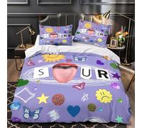 ZZVRMCYLD sour taste 3D Print Comforter Cover 3-Piece Microfiber Durable Skin-Friendly colorful doodle Duvet Cover 2 Pillow Shams Hidden Zipper Home Decor Kids Bedroom Single (135x200cm)