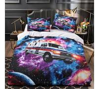 ZZVRMCYLD space ambulance 3D Printing Duvet Cover Set 3pcs Microfibre Lightweight Concealed sci-fi cosmic design Duvet Insert Cover 2 Pillowcases Skin-Friendly Home Decor Kids & Girls King（220x240cm）