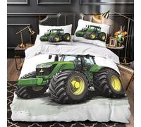 ZZVRMCYLD tractor-green-farm-style 3D Digital Print Duvet Cover 3-Piece Ultra-Soft Microfiber Durable Comforter Cover 2 Pillowcases Hidden Zipper Machine Washable Kids Teens Super king（260x220cm）