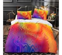 ZZVRMCYLD vibrant swirls 3D Digital Print Duvet Cover 3pcs Microfiber Easy Care Bedroom Decor abstract fluid Comforter Cover 2 Pillowcases Hidden Zipper Breathable Kids & Teens Double（200x200cm）