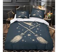 ZZVRMCYLD Witch hat 3D Pattern Duvet Cover 3-Piece Ultra-Soft Microfiber Durable Vintage Halloween design Comforter Cover 2 Pillowcases Hidden Zipper Machine Washable Kids Teens Super king（260x220cm）