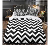 ZZVRMCYLD zigzag pattern 3D Print Duvet Cover Set 3pcs Microfiber Hidden Zipper Durable modern geometric design Comforter Cover 2 Pillowcases Machine Washable Boys & Girls King（220x240cm）