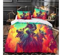 ZZVRMCYLD zombie rider 3D Digital Print Comforter Cover 3-Piece Microfiber Durable Skin-Friendly post apocalyptic Duvet Cover 2 Pillow Shams Hidden Zipper Home Decor Kids Bedroom Single（140x200cm）