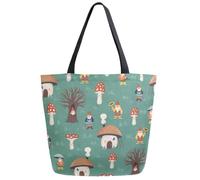 ZzWwR Chic Funny Cute Pattern Big Handle Bag Extra Large Shoulder Tote Bag for Beach Travel Weekender Gym Grocery Shopping, Multi Gnomes, XL, Gnomes