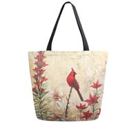 ZzWwR Chic Pattern Print Big Handle Bag Extra Large Shoulder Tote Bag for Beach Travel Weekender Gym Grocery Shopping, Multi-cardinal, XL