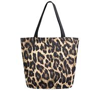 ZzWwR Cool Printed Extra Large Shoulder Tote Bag for Beach Travel Weekender Gym Reusable Grocery Shopping, Multi-leopard, XL