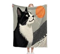 ZZXHG Blanket King Size Black Animal Cat, Blankets Thick for Adults Teens, Fluffy Fleece Throw Large, Reversible Microfiber Sofa Throws for Bed Chairs Office_h525