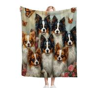 ZZXHG Blanket King Size Black Butterfly Dog, Weighted Blankets Thick for Adults Teens, Fluffy Fleece Throw Blankets Large, Reversible Microfiber Sofa Blanket for Bed Chairs Office