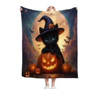 ZZXHG Blanket King Size Black Magic Cat, Weighted Blankets Thick for Adults Teens, Fluffy Fleece Throw Blankets Large, Reversible Microfiber Sofa Blanket for Bed Chairs Office