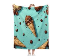 ZZXHG Blanket King Size Blue Ice Cream Cone, Weighted Blankets Thick for Adults Teens, Fluffy Fleece Throw Blankets Large, Reversible Microfiber Sofa Blanket for Bed Chairs Office,xx6