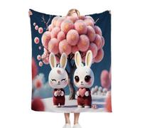 ZZXHG Blanket King Size Cartoon Rabbit, Blankets Thick for Adults Teens, Fluffy Fleece Throw Large, Reversible Microfiber Sofa Throws for Bed Chairs Office