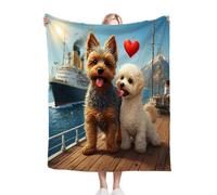 ZZXHG Blanket King Size Colourful Animal Dog Adult, Weighted Blankets Thick for Adults Teens, Fluffy Fleece Throw Blankets Large, Reversible Microfiber Sofa Blanket for Bed Chairs Office