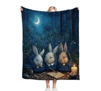 ZZXHG Blanket King Size Colourful Animal Rabbit, Weighted Blankets Thick for Adults Teens, Fluffy Fleece Throw Blankets Large, Reversible Microfiber Sofa Blanket for Bed Chairs Office