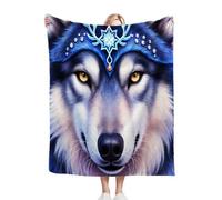 ZZXHG Blanket King Size Colourful Animal Wolf, Blankets Thick for Adults Teens, Fluffy Fleece Throw Large, Reversible Microfiber Sofa Throws for Bed Chairs Office