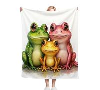 ZZXHG Blanket King Size Colourful Frog Print, Weighted Blankets Thick for Adults Teens, Fluffy Fleece Throw Blankets Large, Reversible Microfiber Sofa Blanket for Bed Chairs Office