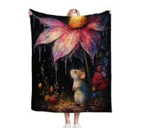 ZZXHG Blanket King Size Grey Mouse, Weighted Blankets Thick for Adults Teens, Fluffy Fleece Throw Blankets Large, Reversible Microfiber Sofa Blanket for Bed Chairs Office