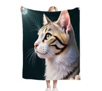 ZZXHG Blanket King Size Grey Pet Cat, Blankets Thick for Adults Teens, Fluffy Fleece Throw Large, Reversible Microfiber Sofa Throws for Bed Chairs Office